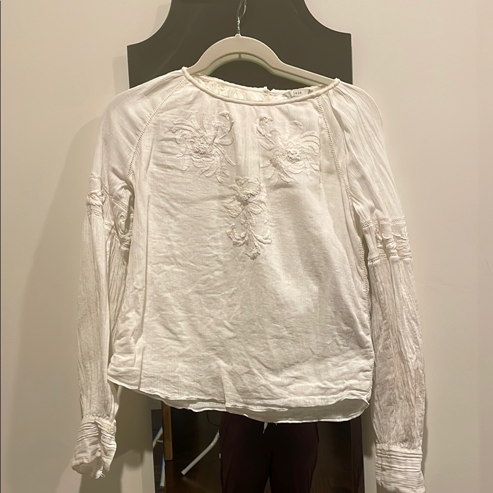 Joie White Embroidered Women's Top